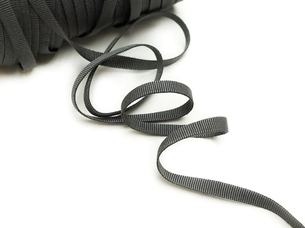 Шнур репсовый, рукав, тёмно-серого цвета, ширина 10 ммизображение