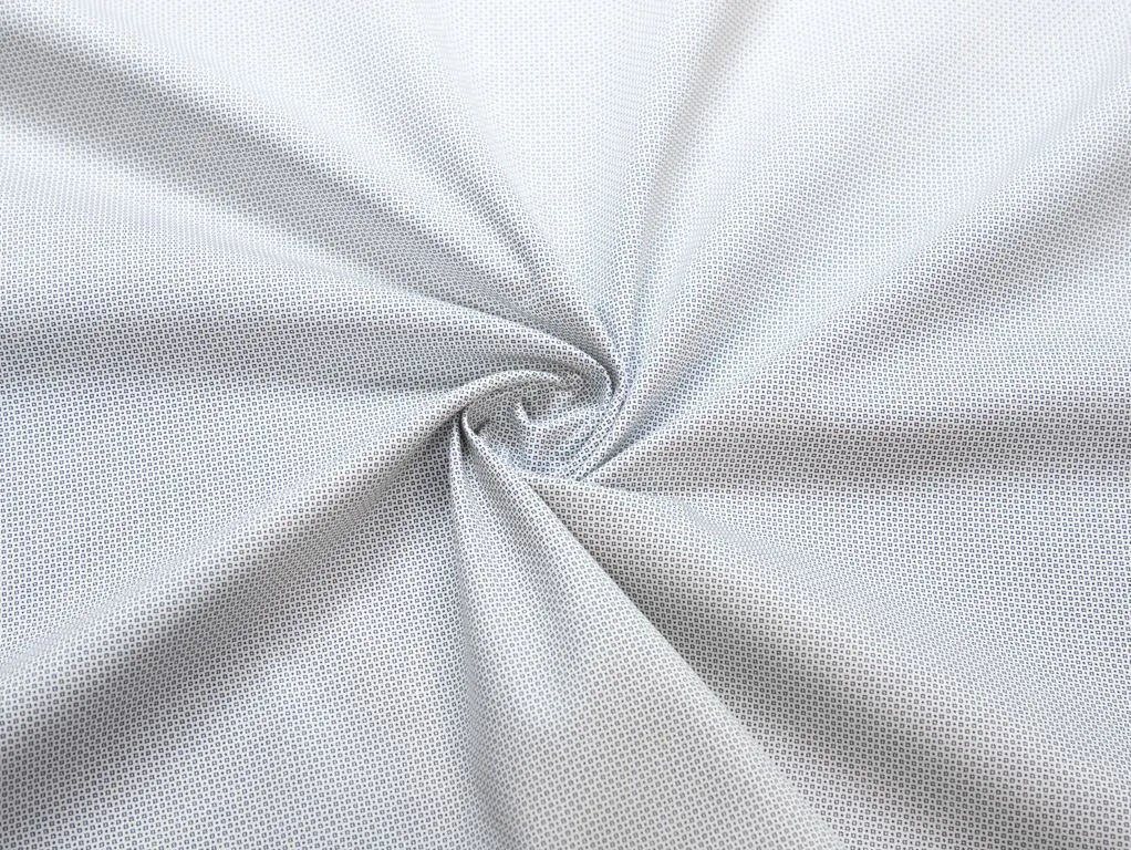 Сорочечный хлопок с рисунком "Квадратики", цвет сине-белыйизображение