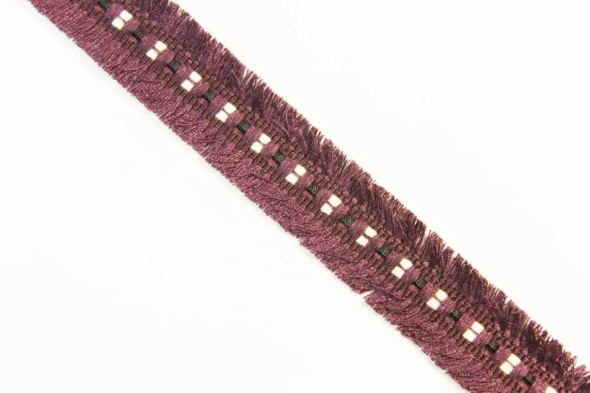 Тесьма декоративная, цвет фиолетовый с белой и чёрной нитью, ширина 19 ммизображение