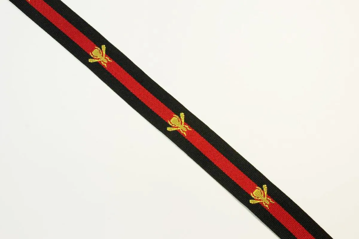 Тесьма жаккардовая "ОСА"  цвет чёрный/красный, ширина 25 ммизображение