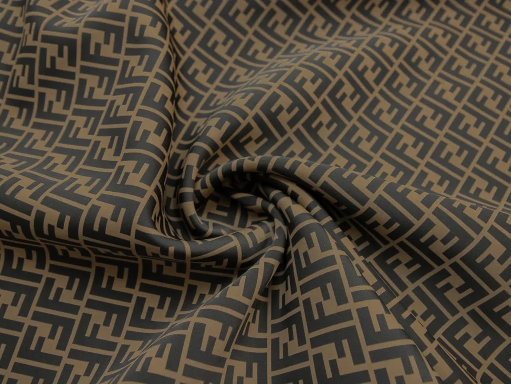 Неопрен двухсторонний с рисунком "буквы F", цвет черно-коричневыйизображение