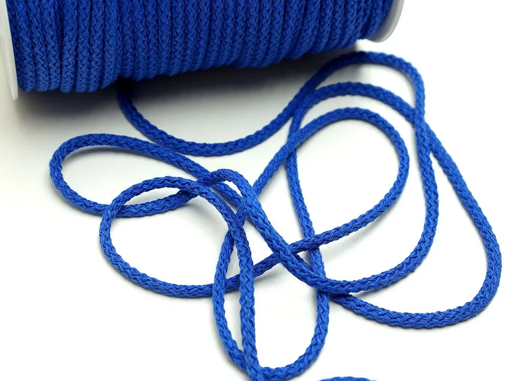 Шнур х/б, круглый, василькового цвета, ширина 5 ммизображение