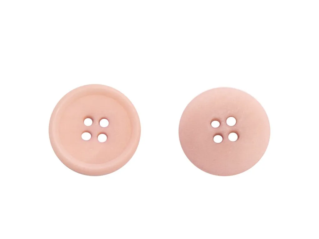  Пуговица пластмассовая, 4 прокола, пыльно-розовая, матовая, диаметр 19 ммизображение