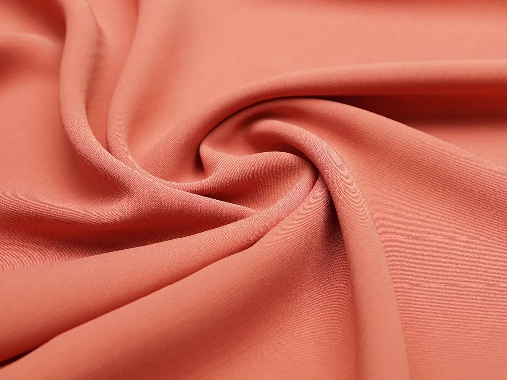 2-х сторонняя костюмная ткань в диагональную полоску , кораллового цветаизображение