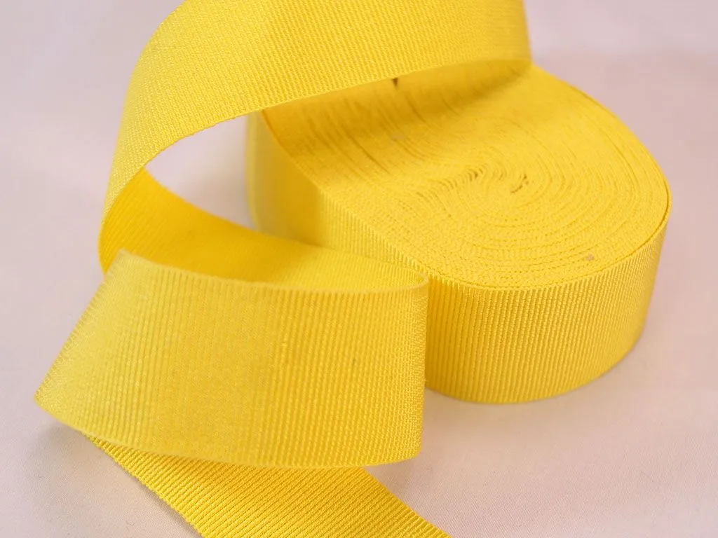 Лента репсовая, декоративная, жёлтого цвета, ширина 30 мм изображение