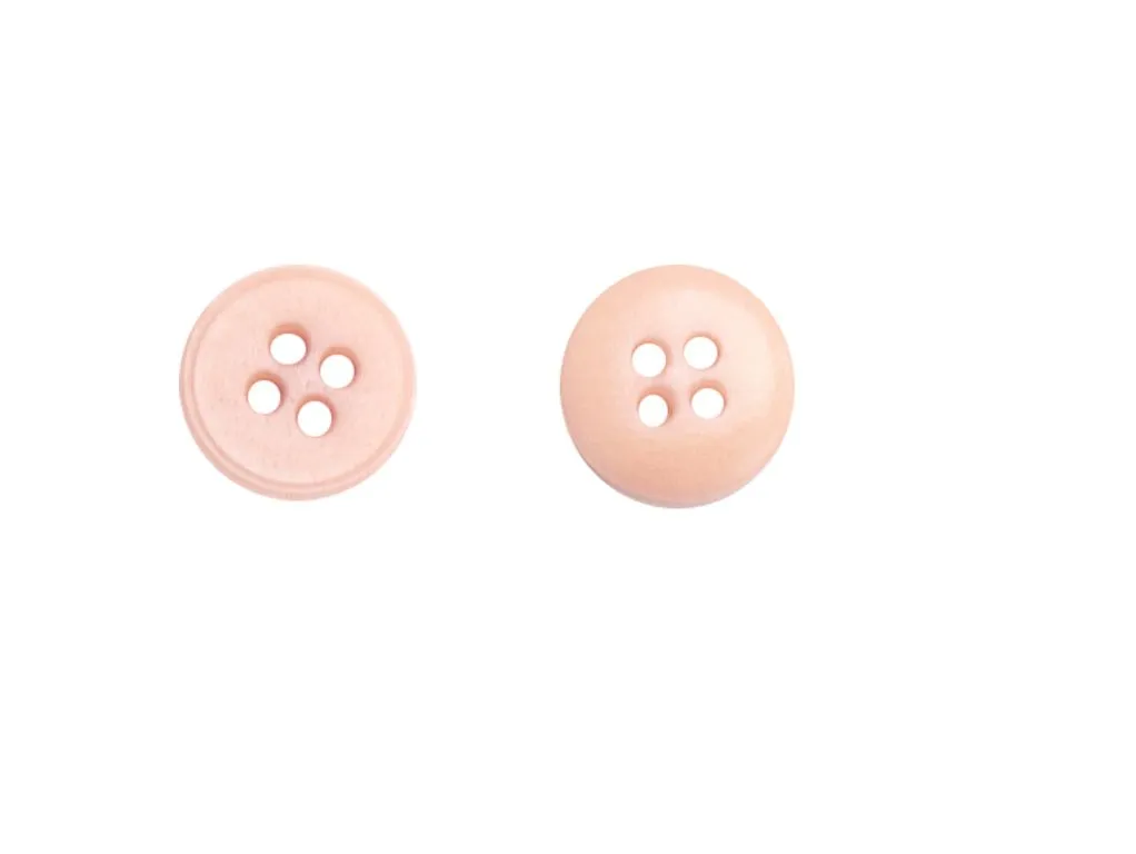  Пуговица пластмассовая рубашечная, 4 прокола, пыльно-розовая, диаметр 10 ммизображение