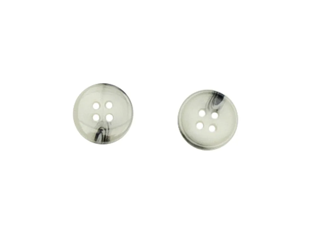 Пуговица пластмассовая, 4 прокола, белый рог, глянец, диаметр 13 ммизображение