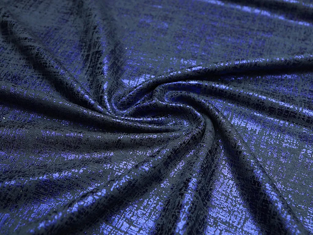 Футер 2-х нитка петля с мерцающим напылением, цвет синийизображение