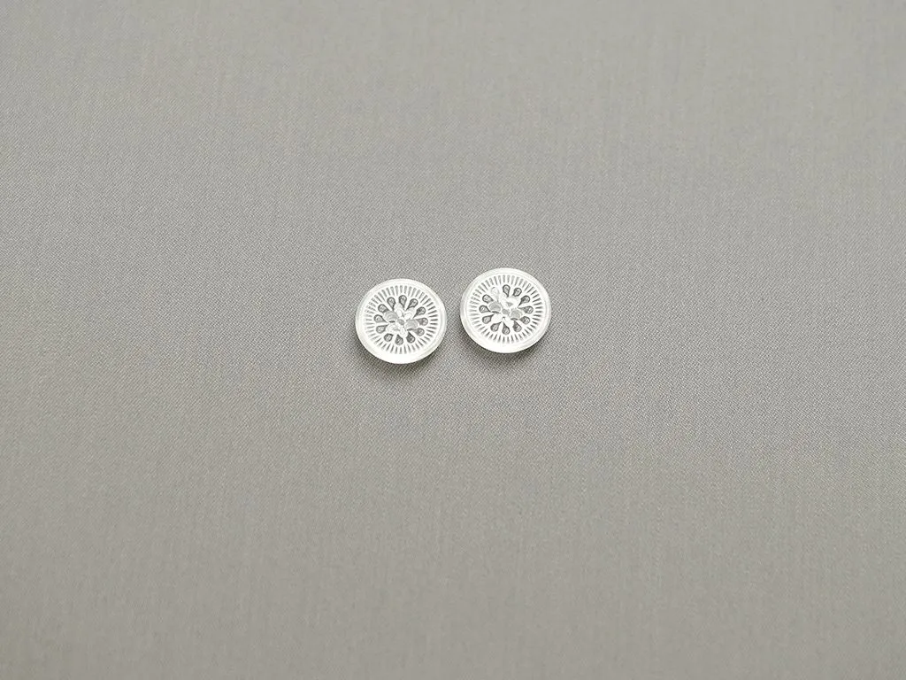 Пуговица пластмассовая, на ножке, полусфера, ппрозрачная с белым, диаметр 15 ммизображение