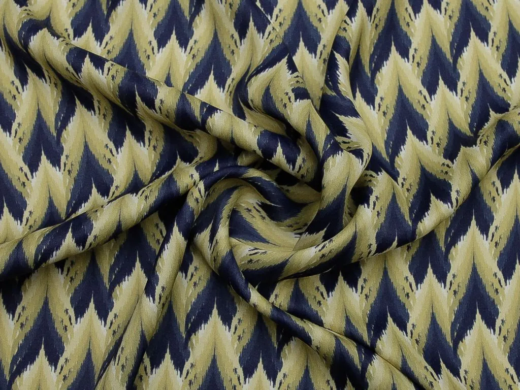 Плательная ткань Emaar, в жёлто-синих тонах "ориенталь"изображение