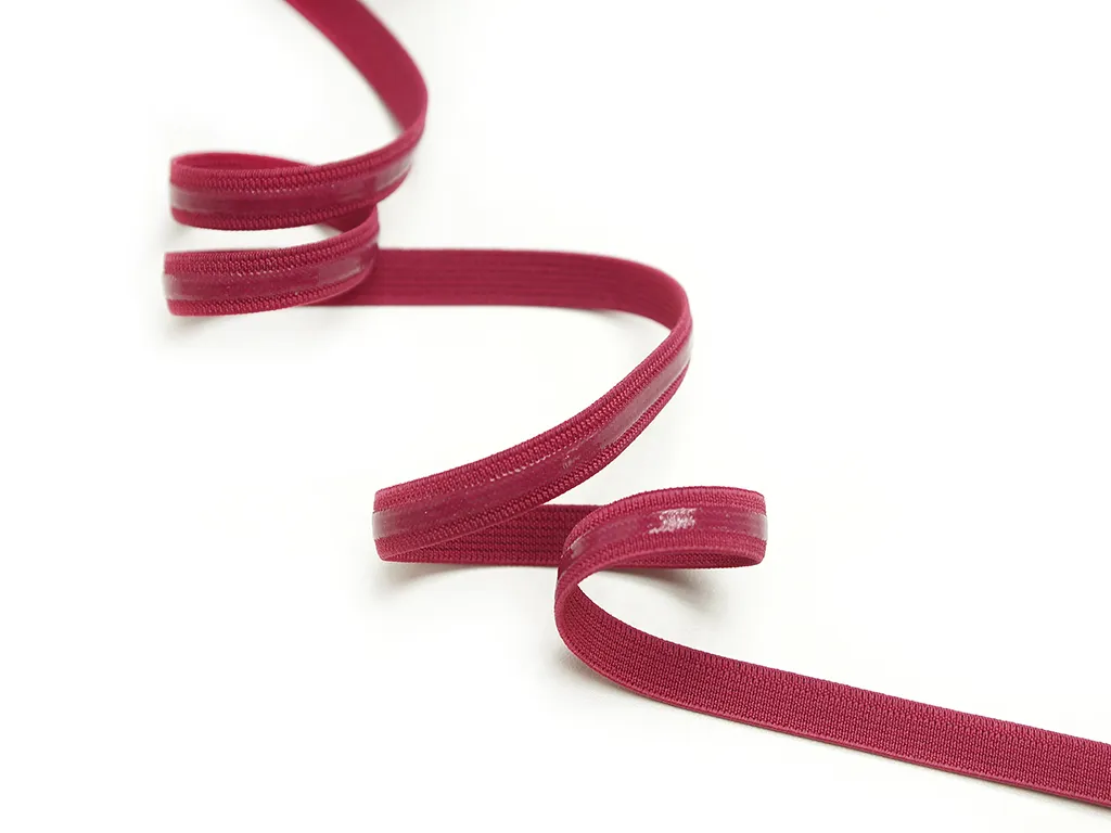 Тесьма-резинка вязаная, с силиконовым слоем, тёмно-розового цвета, ширина 10 ммизображение