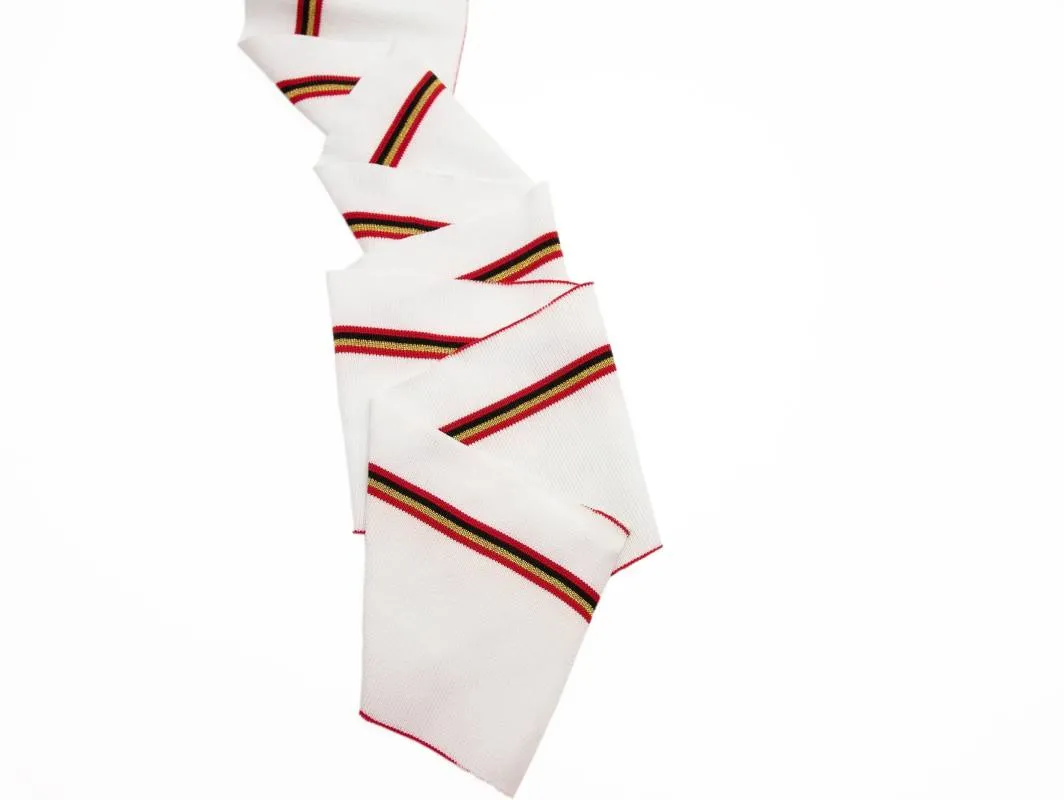 Подвяз ( трикотаж ), 125*13 см, цвет: белый/красный/золото/чёрныйизображение