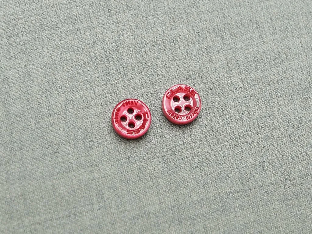 Пуговица пластмассовая, рубашечная, 4 прокола, розового цвета, перламутровая, диаметр 10 ммизображение