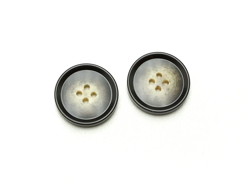 Пуговица пластмассовая, пальтовая, 4 прокола, цвета кофе с пенкой, диаметр 28 ммизображение