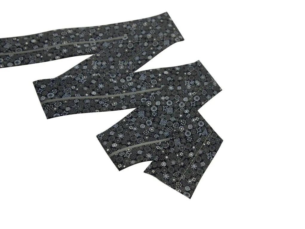 Лента корсажная брючная, узор на синем с серым кантом, ширина 50 ммизображение