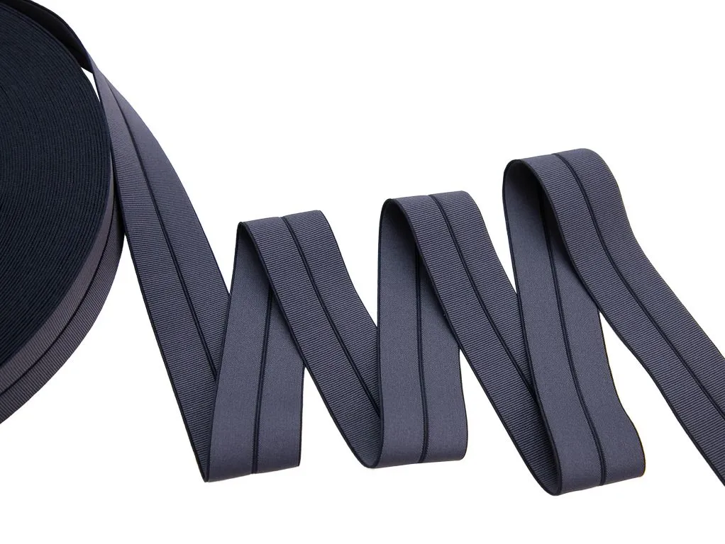 Резинка репсовая окантовочная, серо-синего (деним) цвета, ширина 40 ммизображение