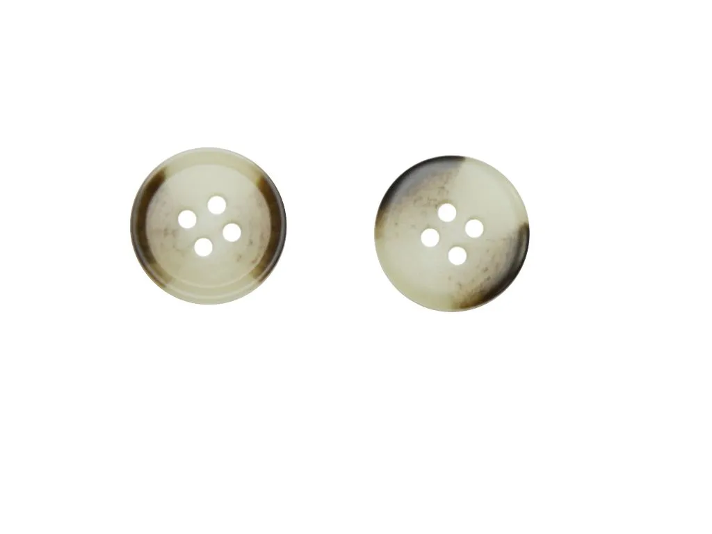Пуговица пластмассовая, 4 прокола, коричн./беж. матовая, под рог диаметр 15 ммизображение