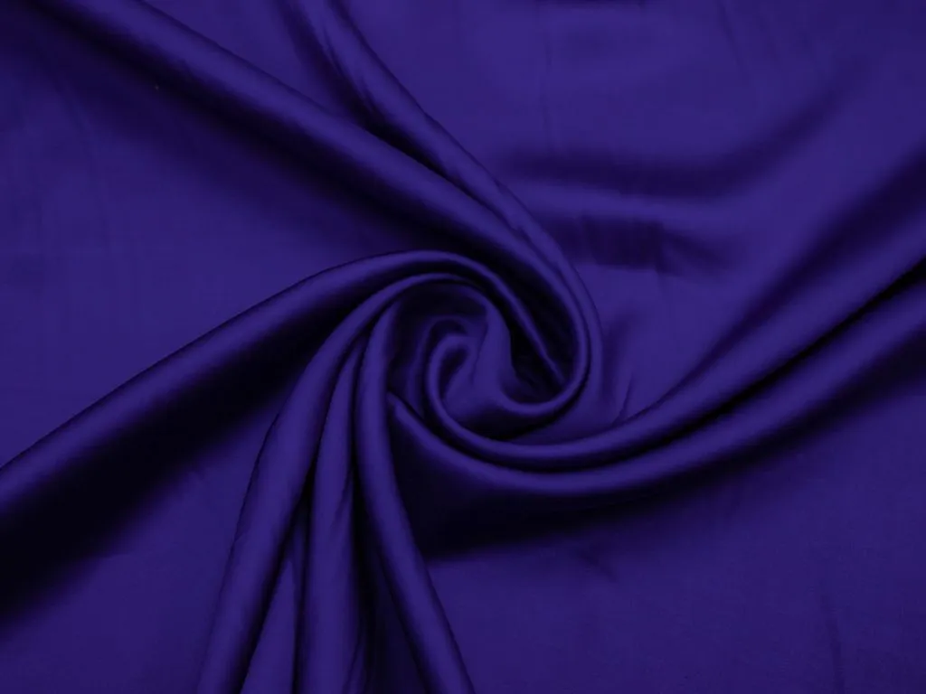 Блузочно-плательная ткань с атласным блеском, цвет ярко-синийизображение