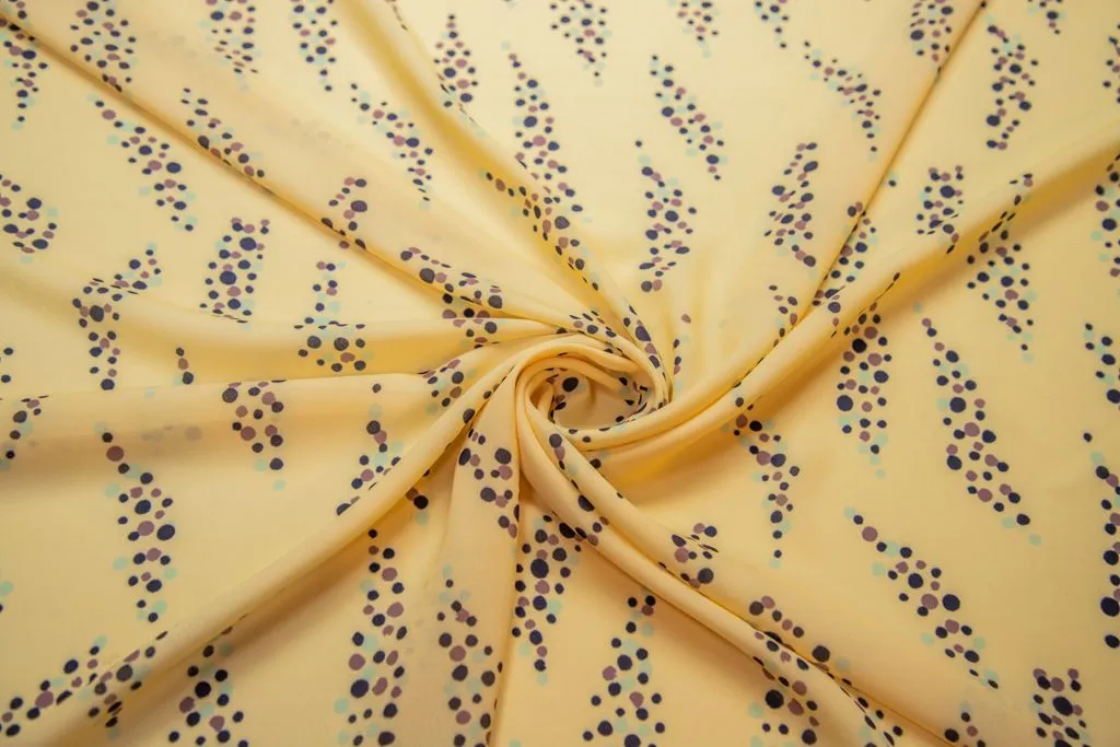 Блузочно-плательная ткань с принтом Шарики на желтом фонеизображение