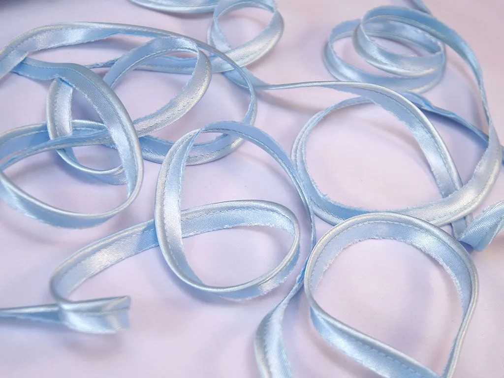 Кант вискозный тканевый, небесно-голубого цвета, ширина 10 мм  изображение