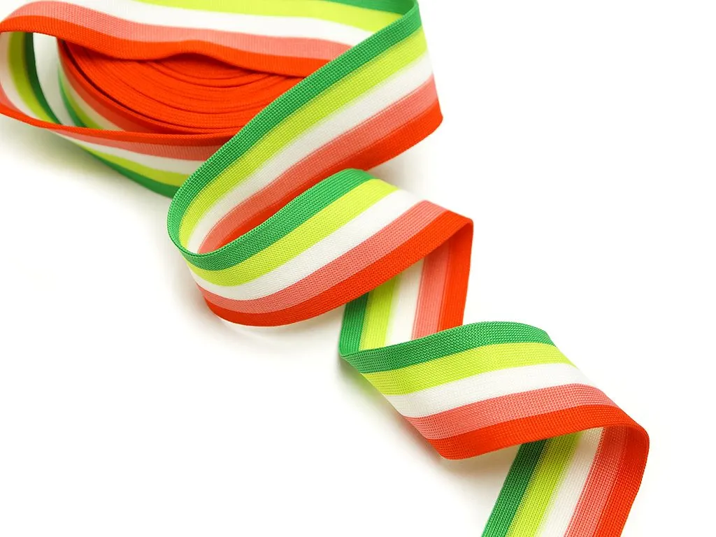 Лента лампасная в полоску, трикотажная, мультиколор, ширина 40 ммизображение