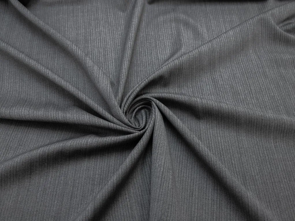 Шерстяная костюмная ткань в среднюю полоску, цвет бело-серыйизображение