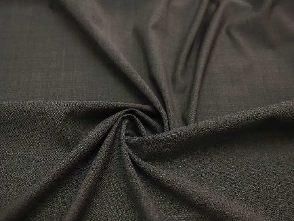 Шерстяная костюмная ткань в неширокую полоску, цвет серо-бежевыйизображение