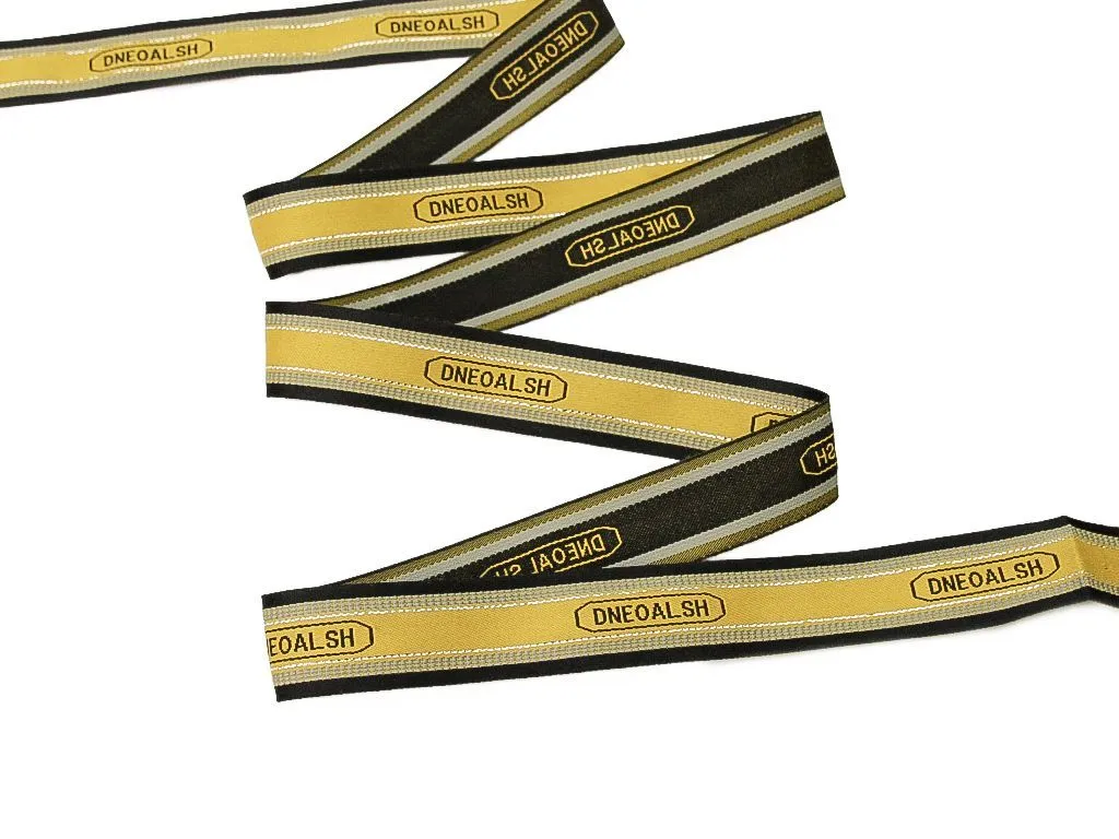 Лента репсовая DNEOALSH, чёрный/жёлтый/люрекс, ширина 25 ммизображение