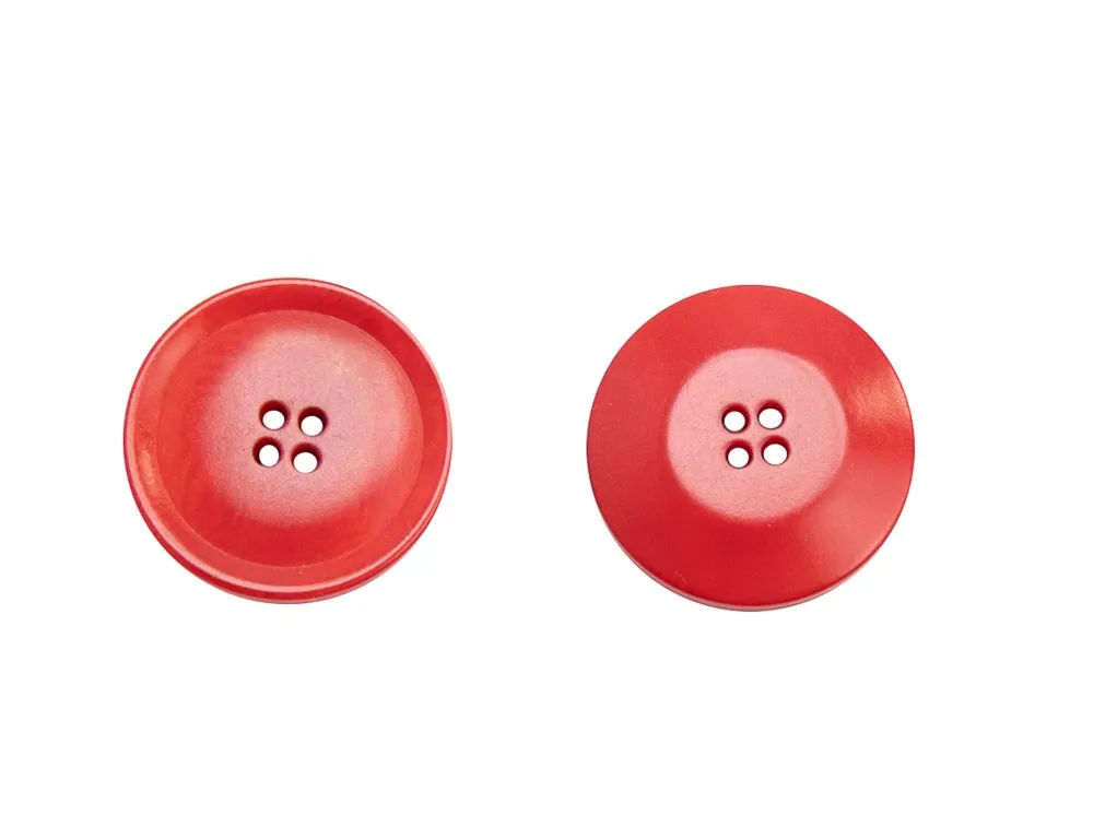  Пуговица пластмассовая, 2 прокола, красного цвета,с разводами, матовая, диаметр 24 ммизображение