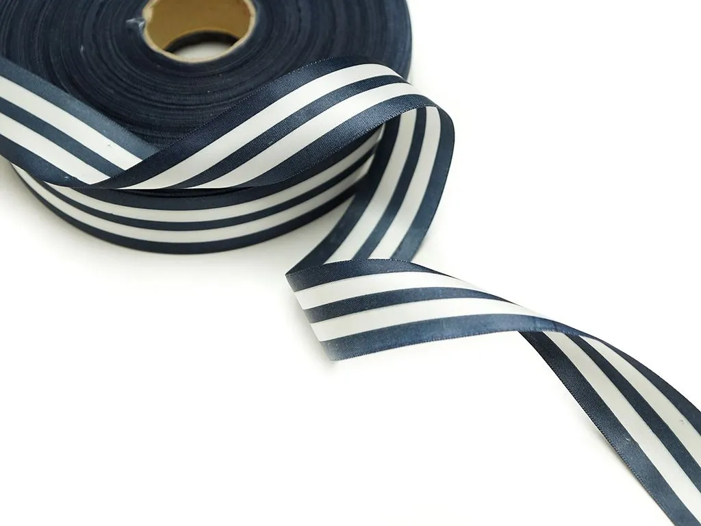 Лента лампасная в полоску, сине-белого цвета, шириной 30 ммизображение