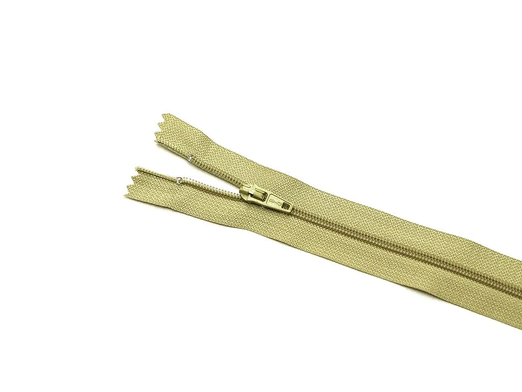 Молния брючная, с металлическим замком, длина 20 см, светло-оливкового цветаизображение