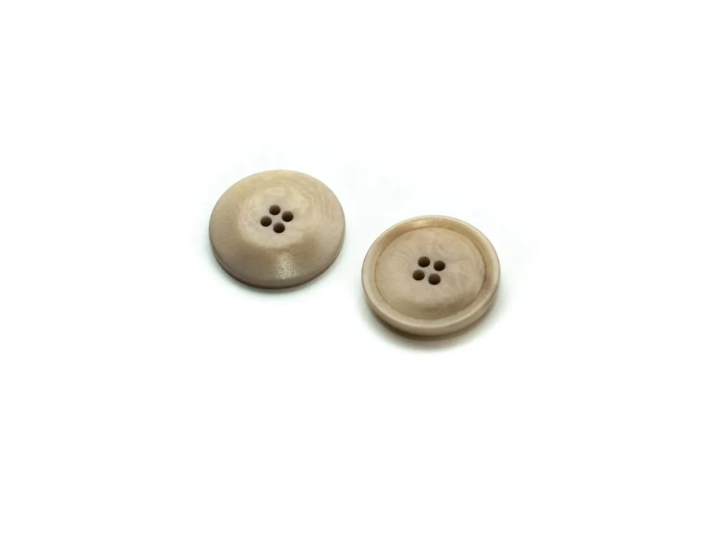 Пуговица пластмассовая, костюмная, 4 прокола, бежево-серая, диаметр 25 ммизображение