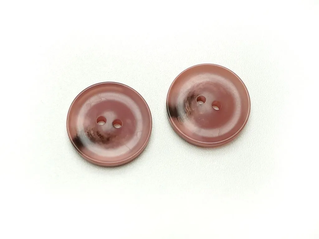 Пуговица пластмассовая, два прокола, розовый меланж, диаметр 30 ммизображение