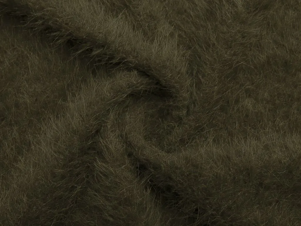 Искусственный мех на трикотажной основе, с ворсом средней длины, коричневого цветаизображение