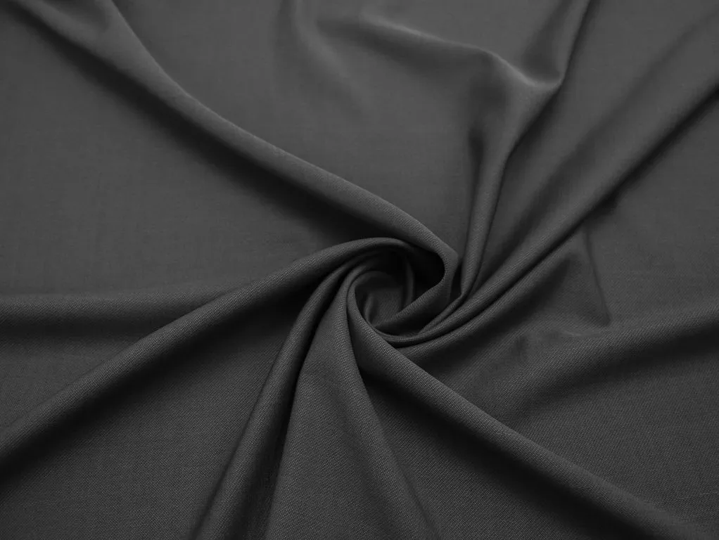 Шерстяная костюмная ткань с диагональными дорожками, цвет графитовыйизображение