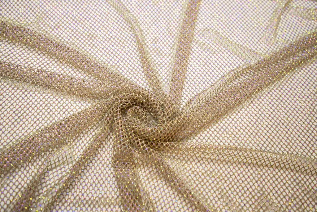 Сетка SHINE крупная с мерцающими стразами, цвет основы телесныйизображение