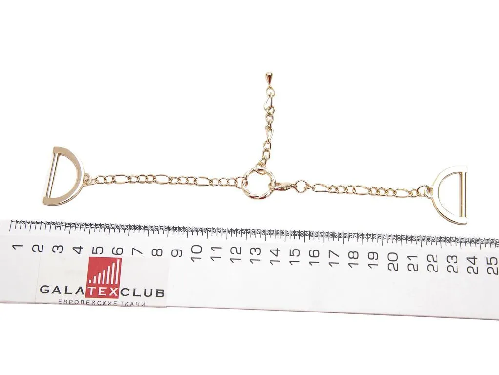 Цепь-застёжка металлическая, с подвесками - каплями, золото, 225*50 ммизображение