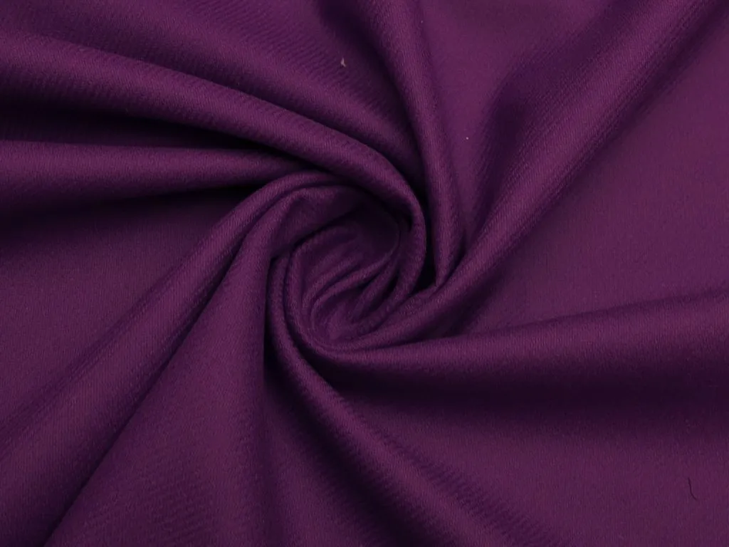 Пальтовая ткань двухсторонняя в диагональный рубчик , цвет фиолетовыйизображение