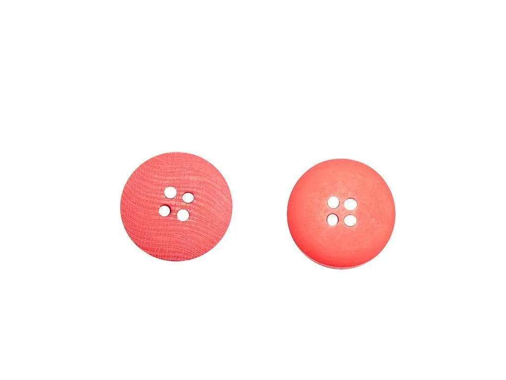  Пуговица пластмассовая, 4 прокола, красная матовая, диаметр 17 ммизображение