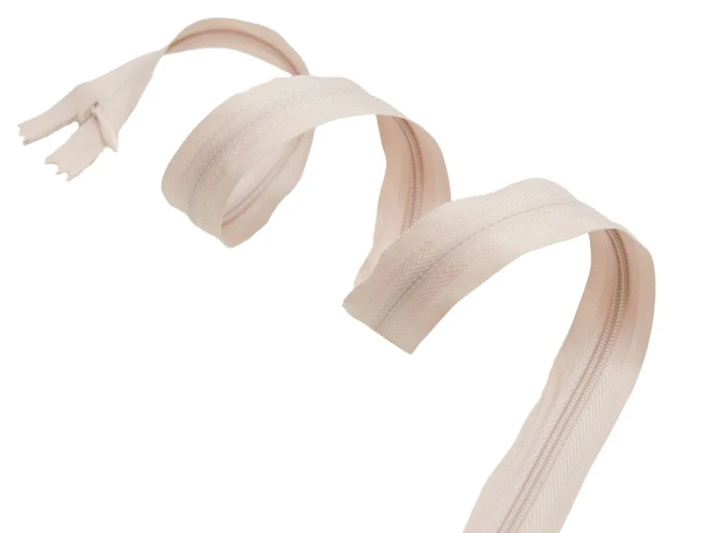 Молния потайная с металлическим замком, светлого пыльно-розового цвета, длина 60 см изображение