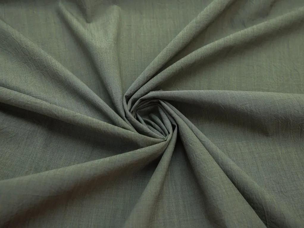 Шерстяная костюмная ткань с эффектом мятости, цвет серый меланжизображение