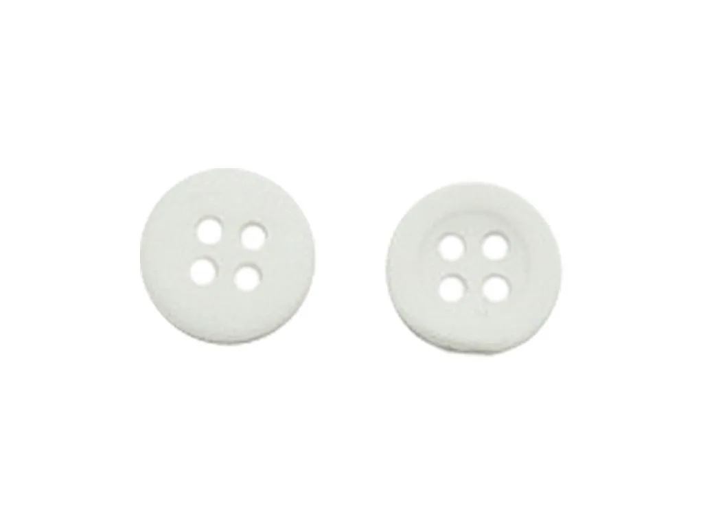  Пуговица пластмассовая костюмная, 4 прокола,белый матовый, диаметр 11 ммизображение