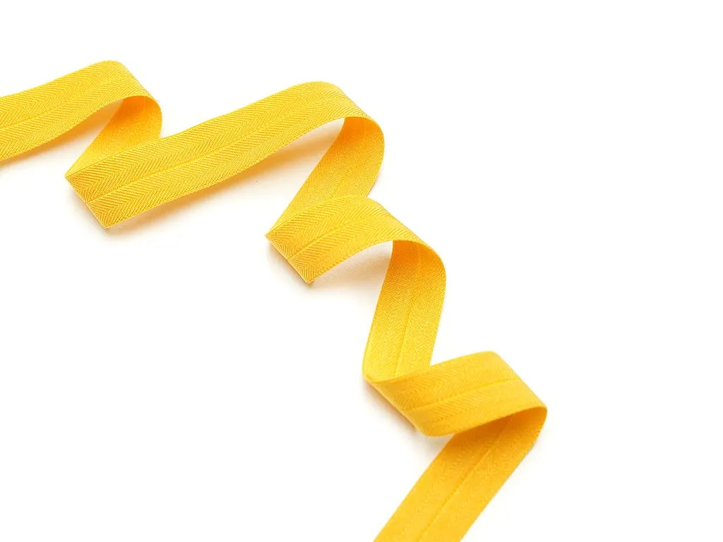 Бейка-стрейч (резинка) вязаная, жёлтого цвета, ширина 24 мм  изображение