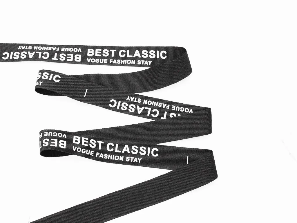 Лента репсовая BEST CLASSIC, чёрный/белый, ширина 25 ммизображение