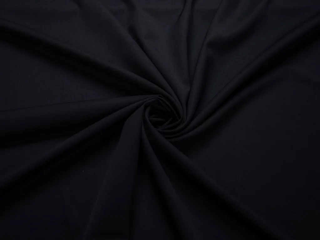 Костюмная ткань мягко держащая форму, цвет темно-синийизображение