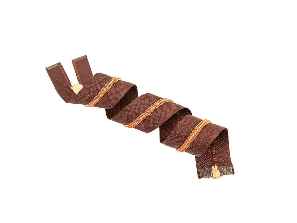 Молния пластик, цвет- бордо, звено и замок - медь, разьемн., 1-замк., дл. 30см, тип 4 изображение