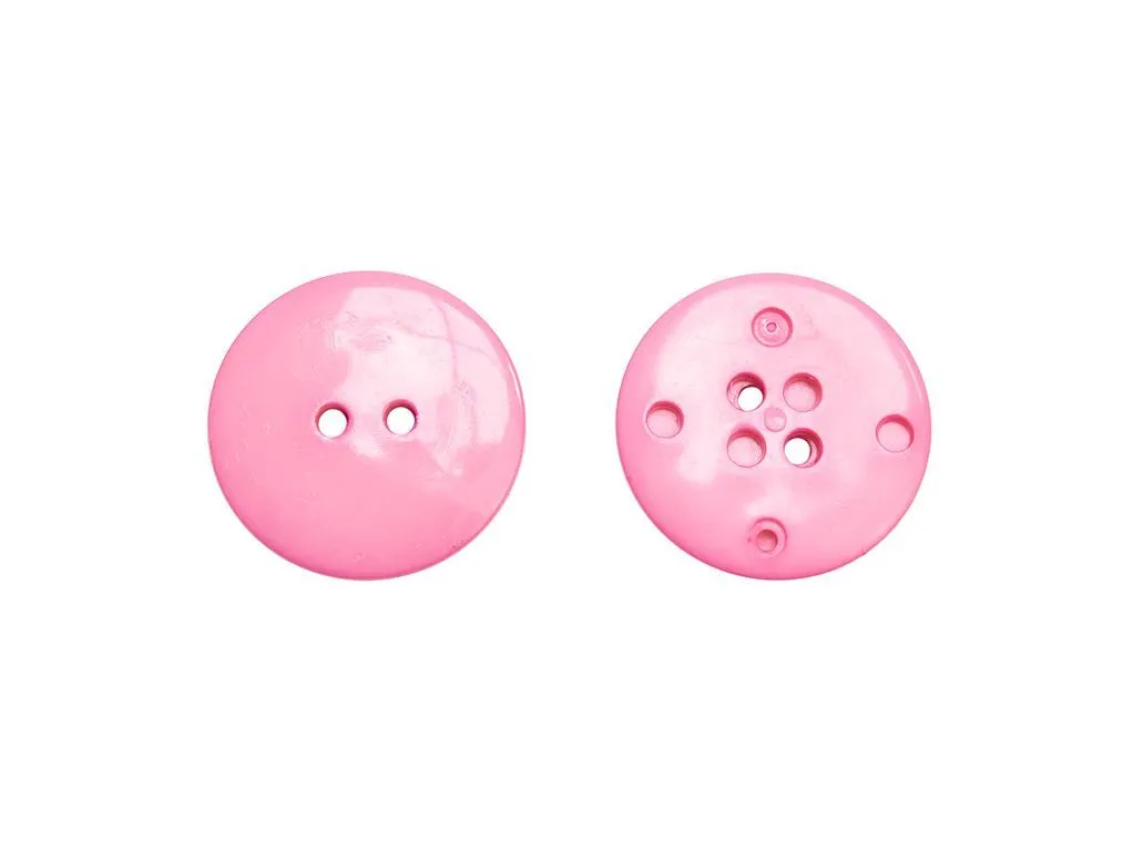  Пуговица пластмассовая, 2 прокола, розового цвета, диаметр 37 ммизображение
