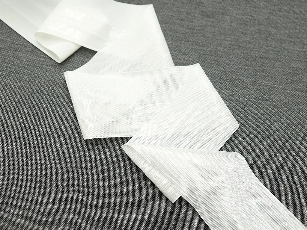 Тесьма вязаная, трикотажная, с силиконом, молочного цвета, ширина 64 ммизображение