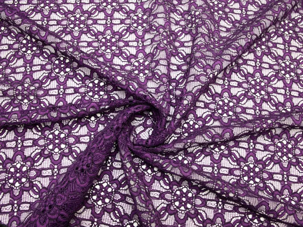 Кружево кордовое, цвет темно-фиолетовый, купон 280 смизображение