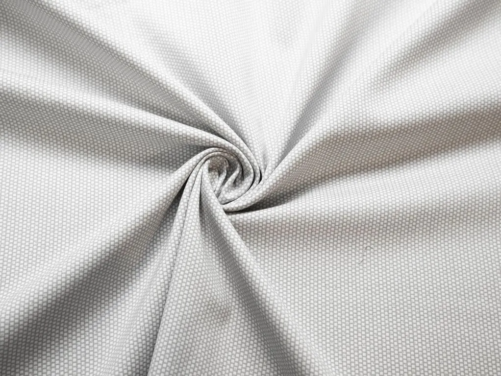 Двухсторонняя жаккардовая ткань мелким рисунком "кирпичики", цвет бело-серыйизображение